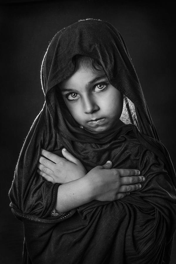 Black And White Photograph - Who I Am ? by Ali Al-jazeri