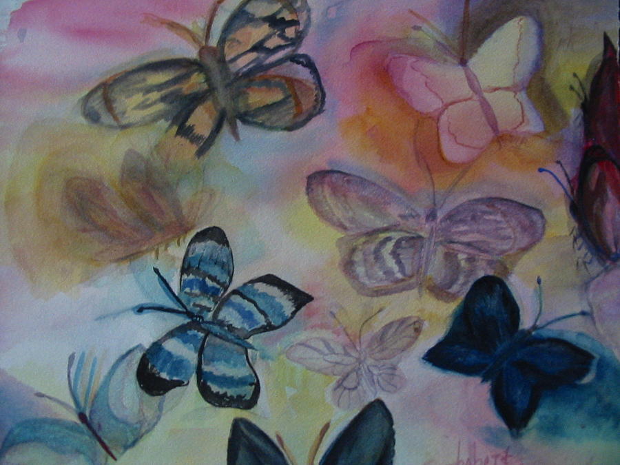 Butterfly Painting - Who is prettiest by Marian Hebert