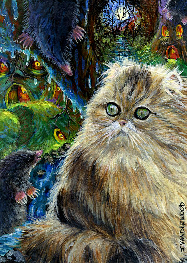 Who Let the Cat In Painting by Jacquelin L Vanderwood Westerman