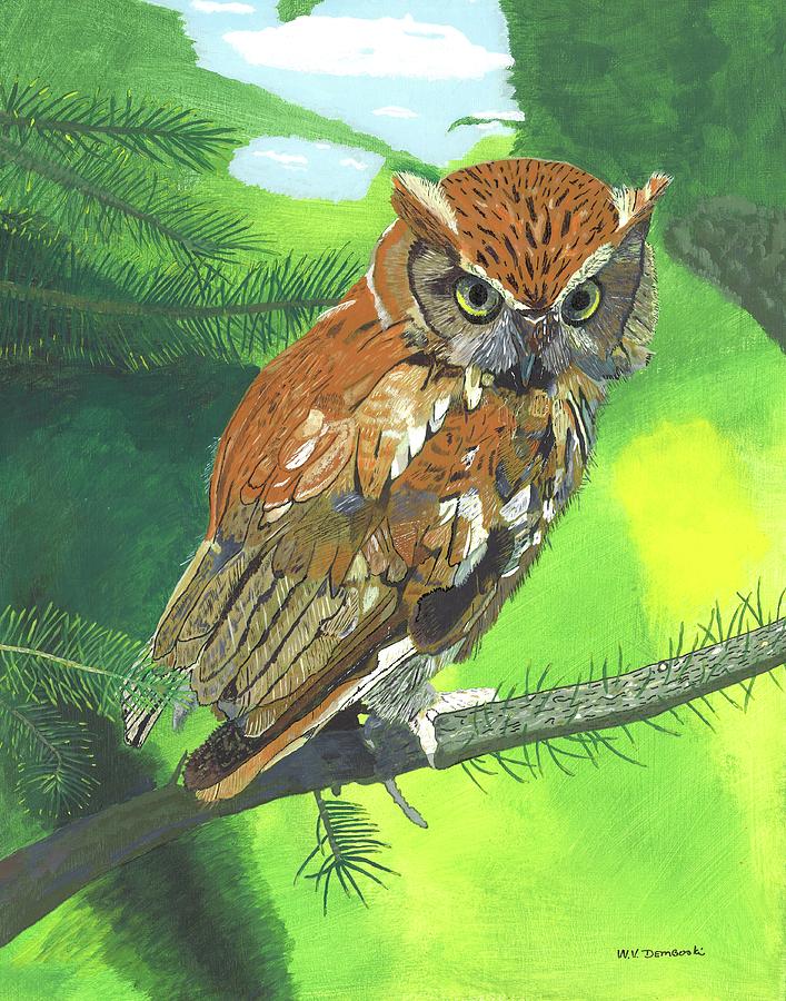 Owl Painting - Who Me by William Demboski