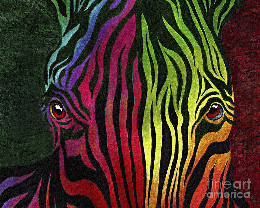Zebra Painting - What are you looking at by Peter Piatt