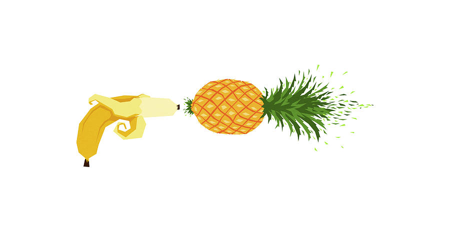Fruit Digital Art - Who shot the pineapple by Yetiland