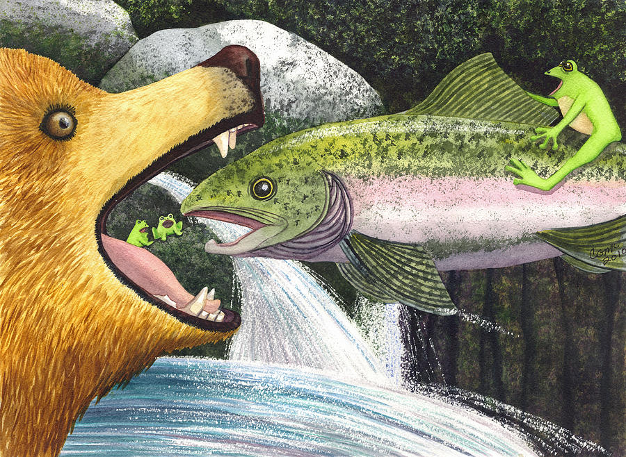 Salmon Painting - Whoa Nellie by Catherine G McElroy