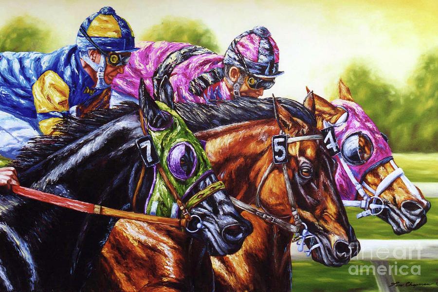 Wholl Go to the Lead? Painting by Tom Chapman