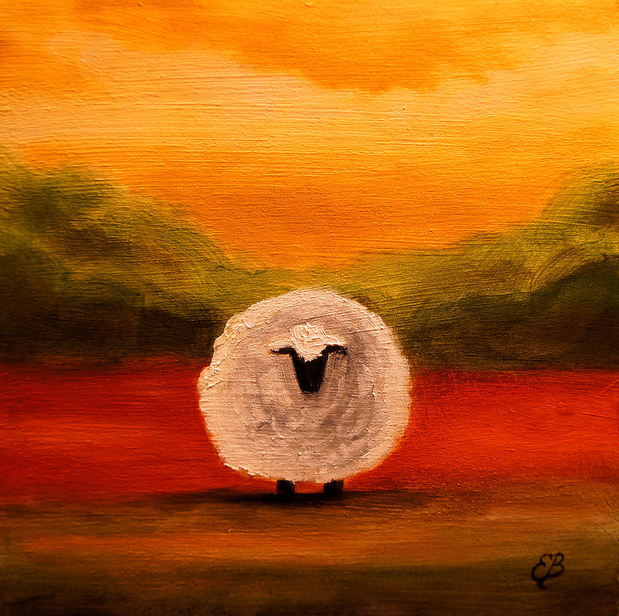 Whooly Sheep Painting by ELIZABETH Hoddevik
