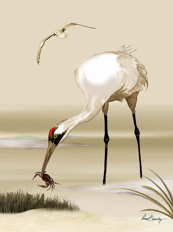 Whooping Crane Painting by Anne Beverley-Stamps