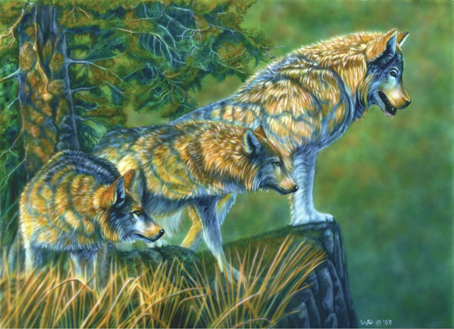 Wolves Painting - Whos For Dinner by Wayne Pruse