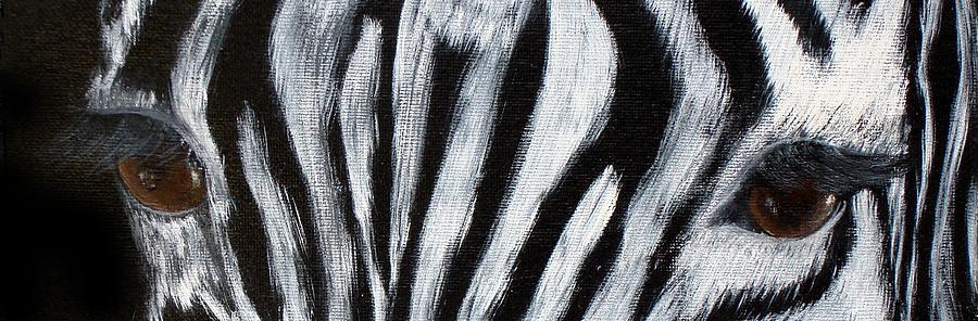 Zebra Eyes Painting - Whos Watching Who   Zebra by Darlene Green