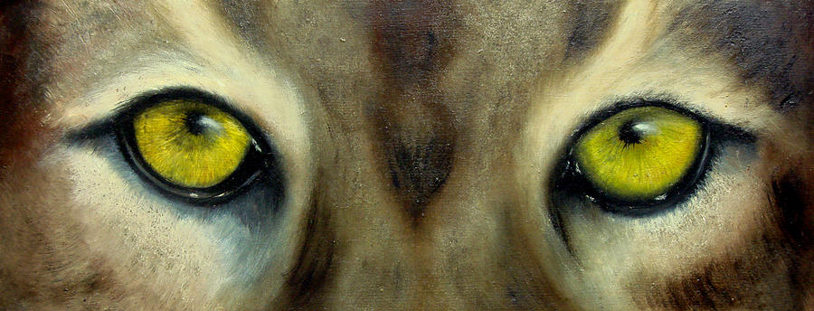 Eyes Painting - Whos watching who...Florida Panther by Darlene Green Eyes Painting - Whos watching who...Florida Panther by Darlene Green