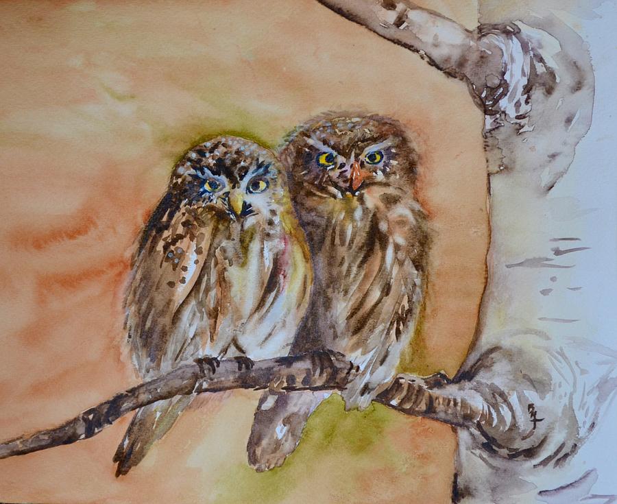 Owl Painting - Whos Who by Beverley Harper Tinsley