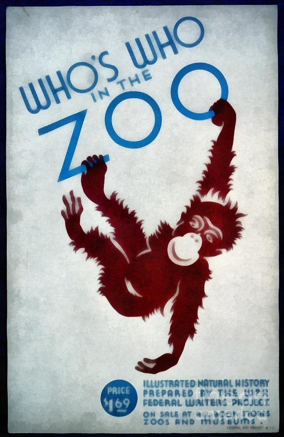 Whos Who in the Zoo WPA Painting by Edward Fielding