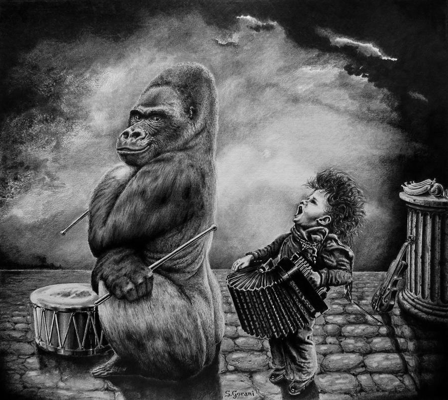 Black And White Drawing - Why did you stop by Geni Gorani