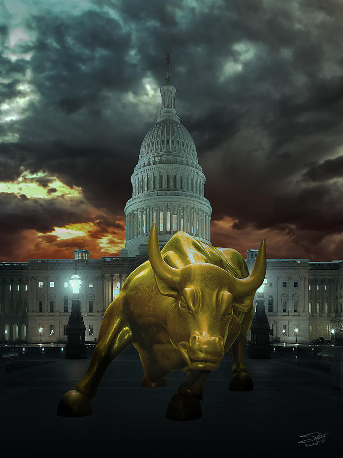 Bull Photograph - Why Washington Angers Us? by M Spadecaller