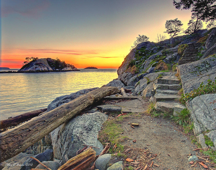 Nature Photograph - Whytecliff Park Sunset by Peter OBrien