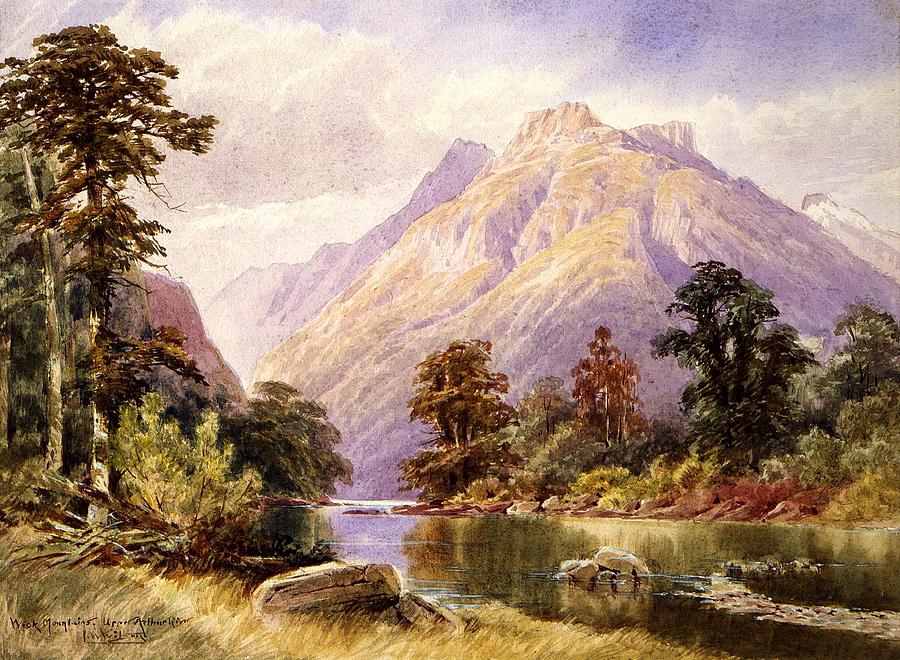 Wick Mountains, Upper Arthur River, by Laurence William Wilson. Painting by Celestial Images