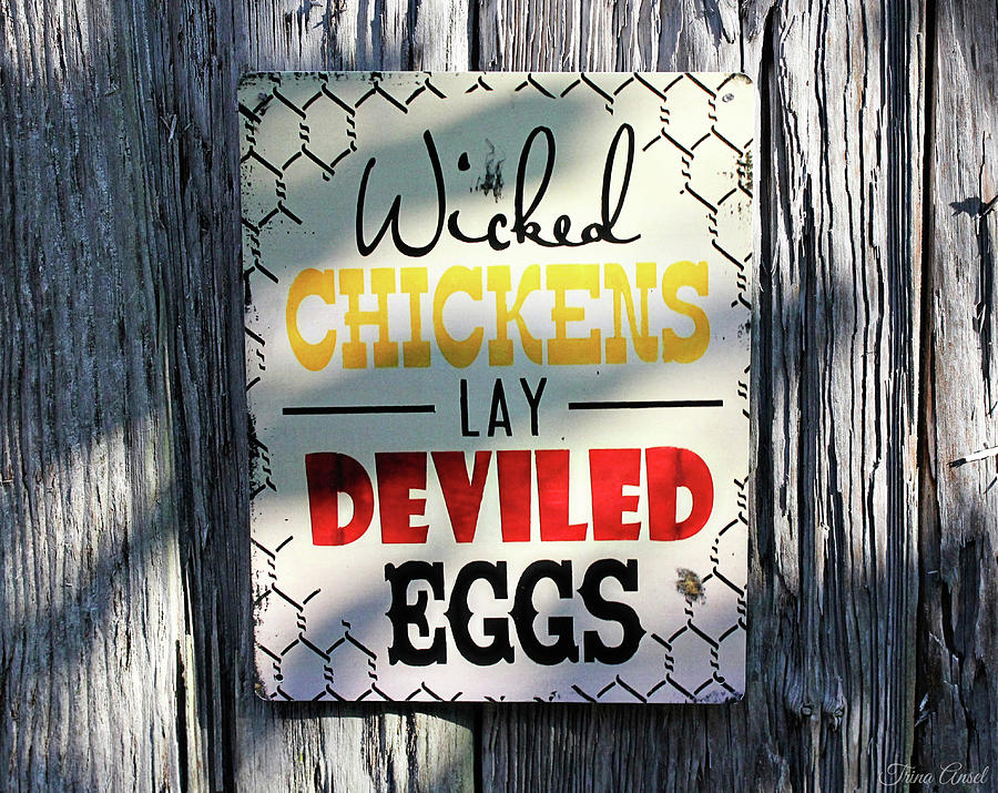 Wicked Chickens Sign Photograph by Trina Ansel