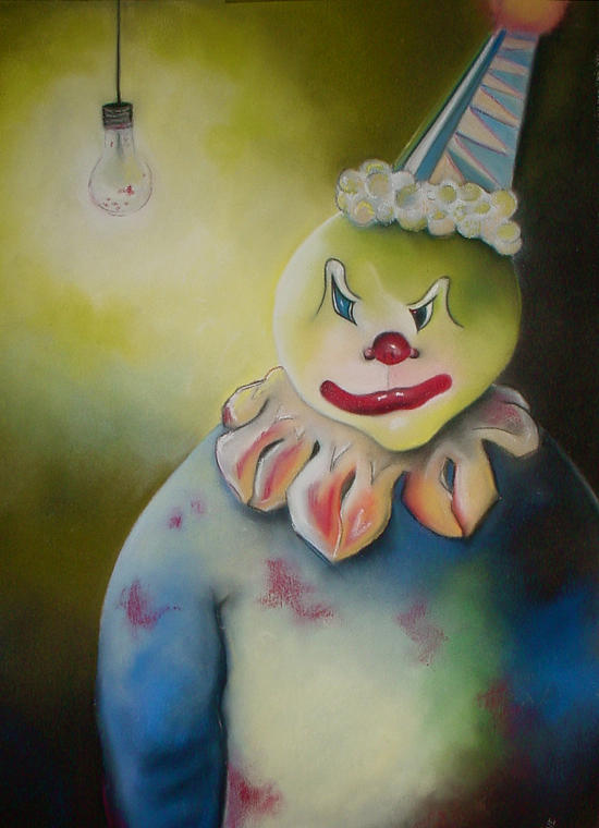 Wicked Clown Pastel by Tracey Levine