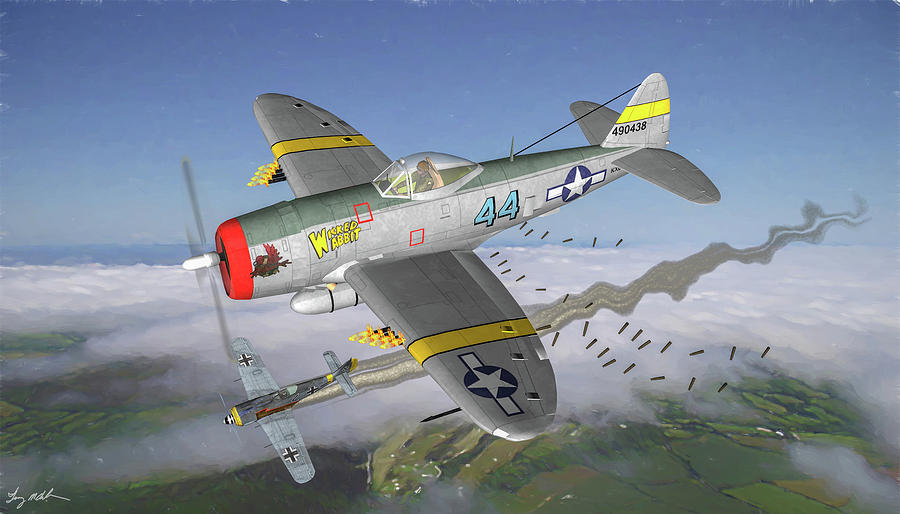 Wicked Wabbit Downs A Fw 190 Oil Digital Art By Tommy Anderson