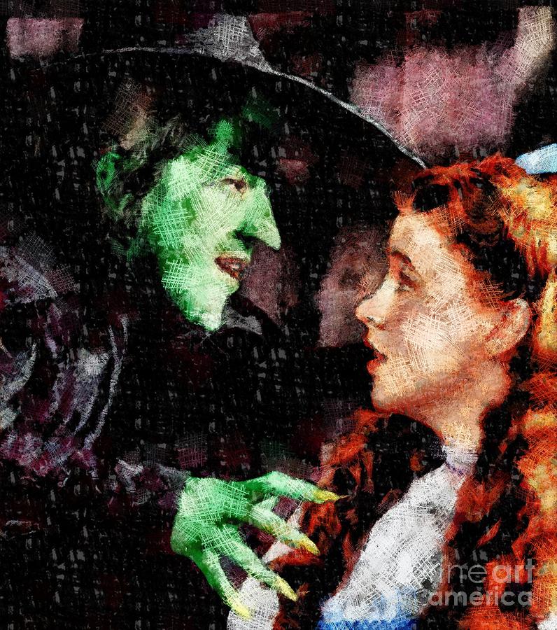 Wicked Witch And Dorothy, Wizard Of Oz Mixed Media