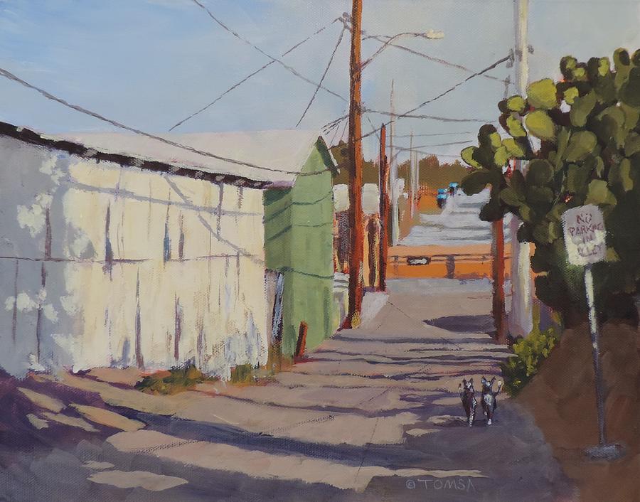 Wickenburg Alley Cats  Painting by Bill Tomsa