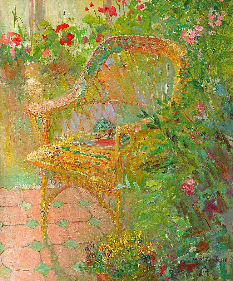 Garden Painting - Wicker Chair by William Ireland