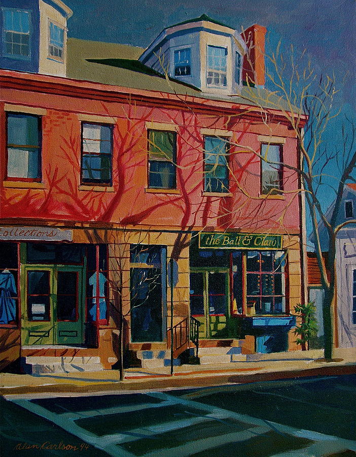 Rhode Island Painting - Wickford Rhode Island historic town by Alan Carlson