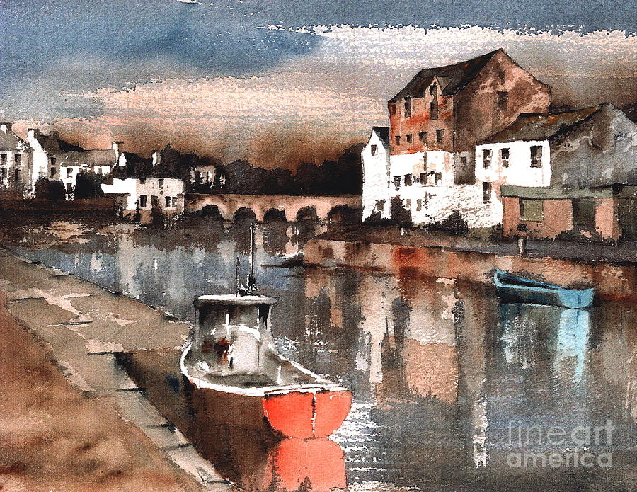  F 825 WICKLOW... Harbour Painting by Val Byrne