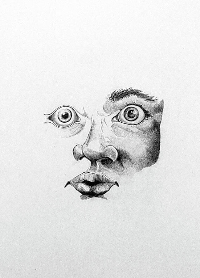 Black And White Drawing - Wide Awake by Jesse Vachon