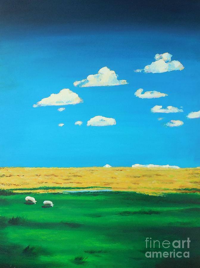 Wide Open Spaces and a Big Blue Sky Painting by Cami Lee