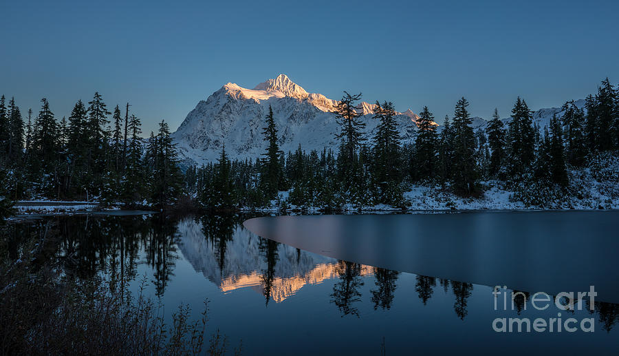 Mount Shuksan Photograph - Wide Shuksans Last Light Reflected by Mike Reid