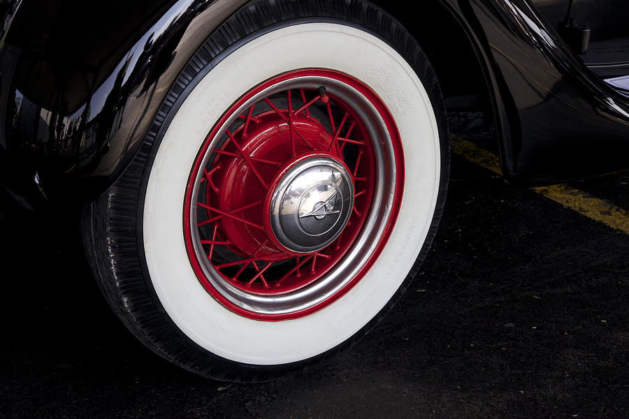 Wide Whitewall Spoked Wheel Photograph by Robert Joseph - Fine Art America