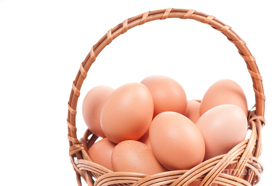 Wielkanocna Swieconka And Eggs In Wicker Basket Photograph