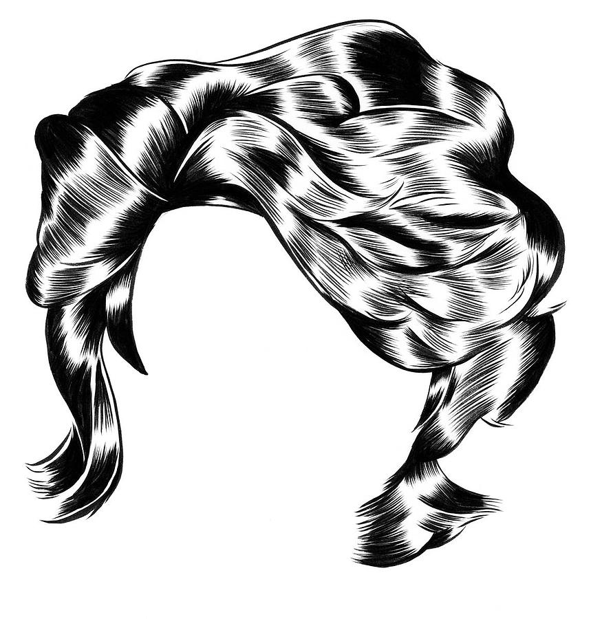 black wigs clip art