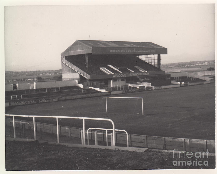 Wigan Athletic - Springfield Park - Main Stand 1 - BW - 1969 Photograph by Legendary Football Grounds