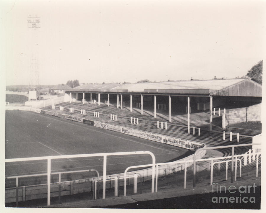 Wigan Athletic - Springfield Park - St Andrews Terrace - BW - 1969 Photograph by Legendary Football Grounds