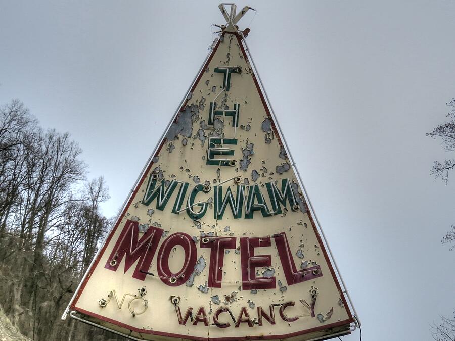 WigWam motel neon sign Maggie Vallery North Carolina Photograph by Jane Linders