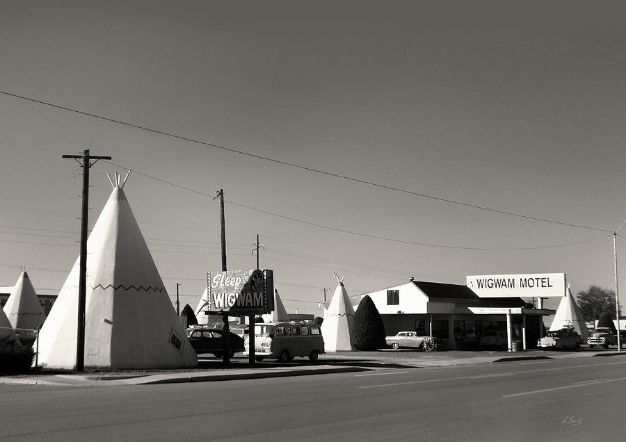 Wigwam Motel, Rt. 66, Monochrome Photograph by Gordon Beck