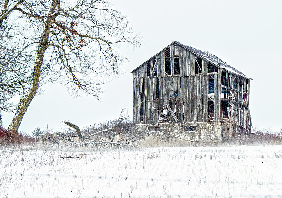 Winter Barn Photograph