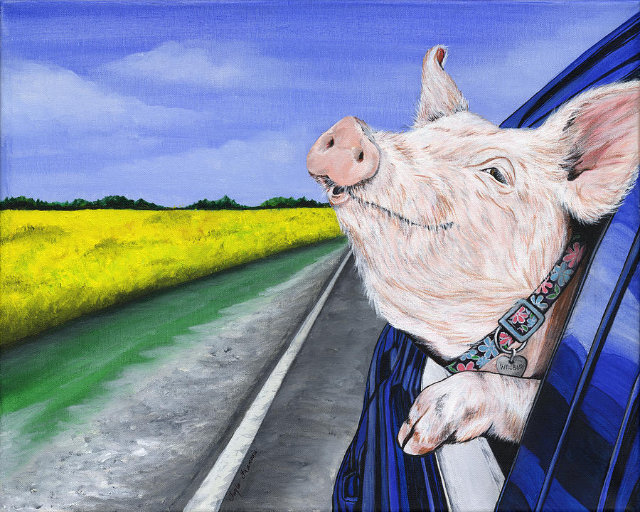Pig Painting - Wilbur by Twyla Francois