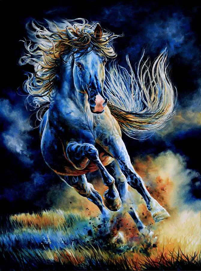 Horse Painting - Wild And Free by Hanne Lore Koehler