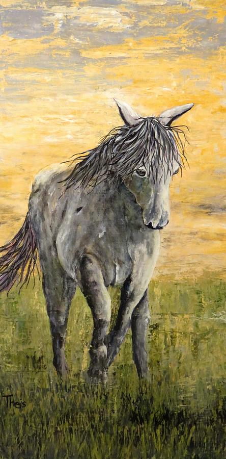 Horse Painting - Wild and Free by Suzanne Theis