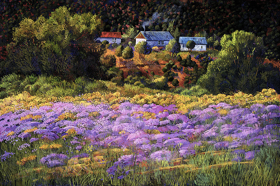 Wild Asters at Picuris Painting by Donna Clair