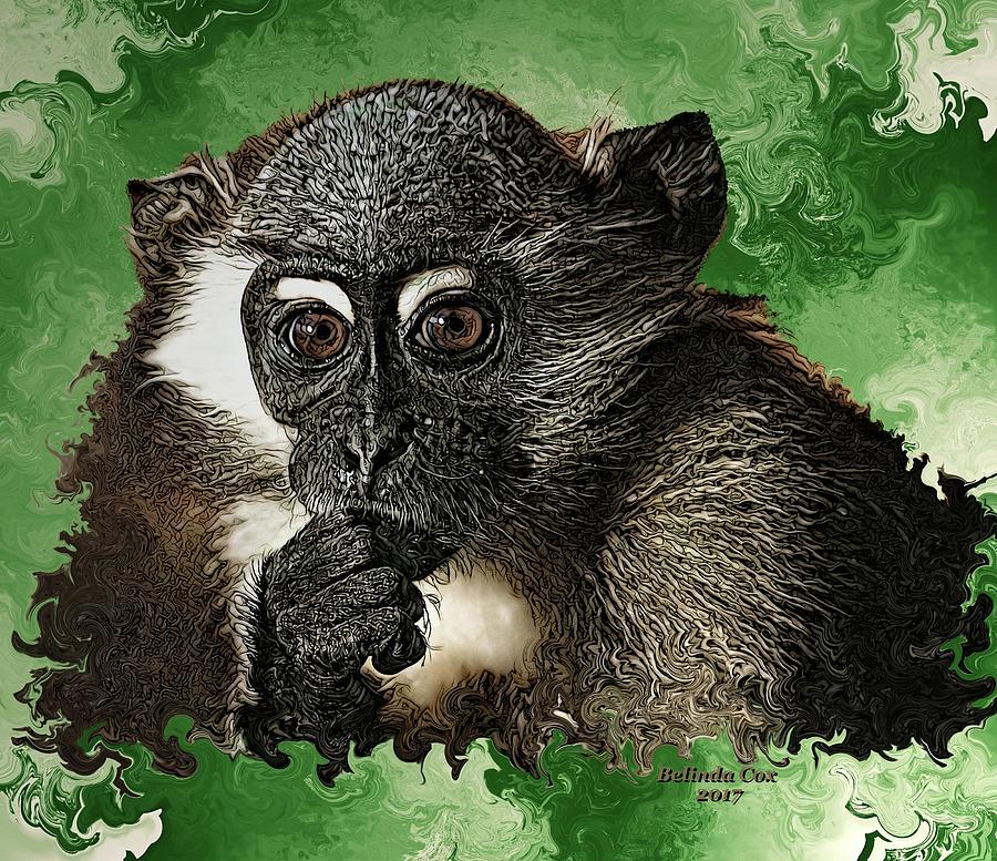 Wild Baby Monkey Digital Art by Artful Oasis