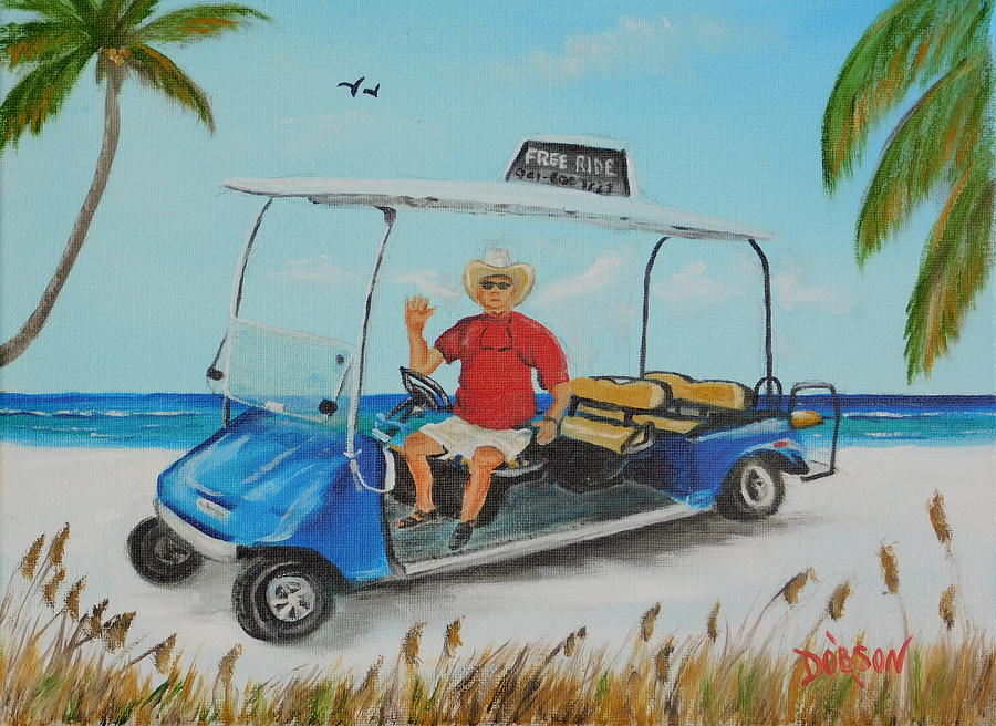 Wild Bills Free Siesta Key Beach Ride Painting by Lloyd Dobson