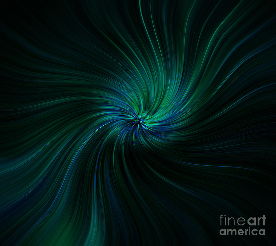 Wild Blue And Green Swirl Abstract Flow Digital Art