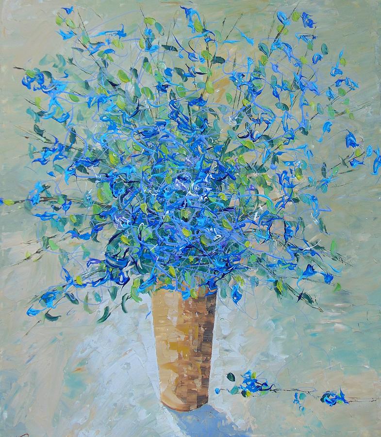 Wild blue floral Painting by Frederic Payet