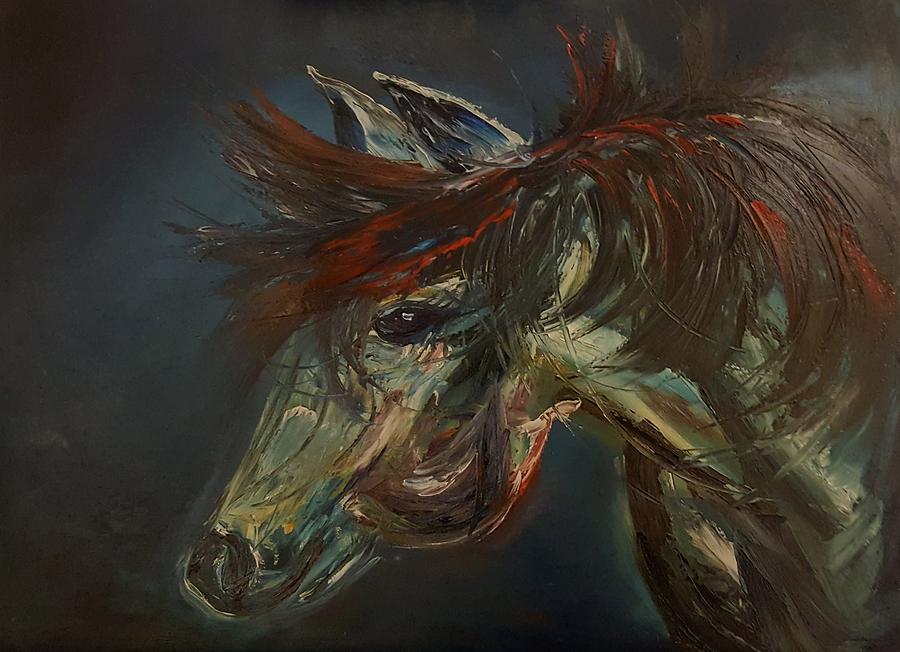 Wild Blue Horse                      84 Painting by Cheryl Nancy Ann Gordon