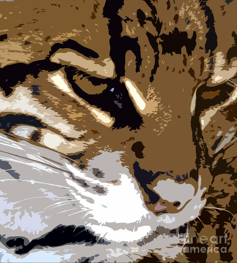 Wild cat Painting by David Lee Thompson
