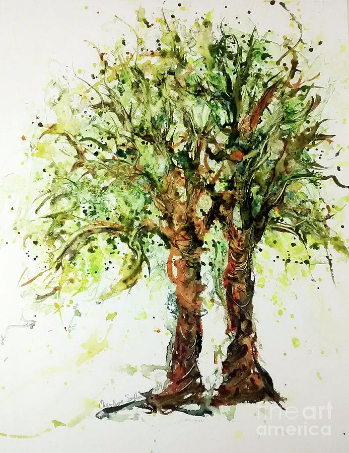 Wild Cigar Trees Watercolor Painting