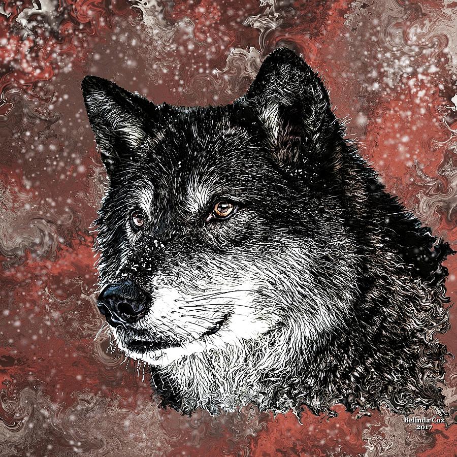 Wild Dark Wolf Digital Art by Artful Oasis